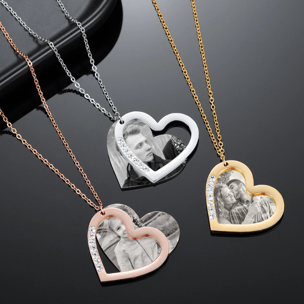 Collier personnalisé pour maman, bijoux de fête des mères gravés avec Photo personnalisée, bijoux en acier inoxydable pour femmes