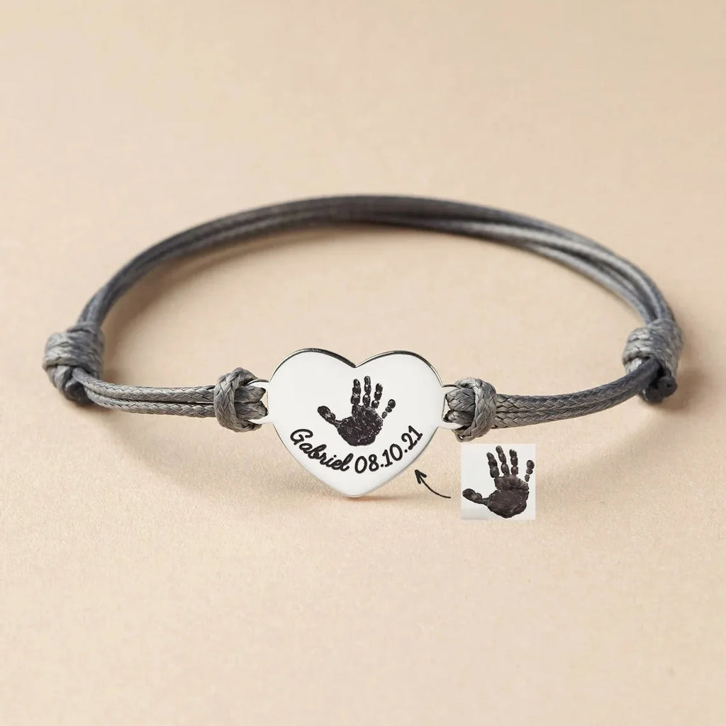 Bracelet en corde personnalisé pour femmes, réglable, nom personnalisé, lettrage en forme de cœur, en acier inoxydable, bijoux pour sa famille