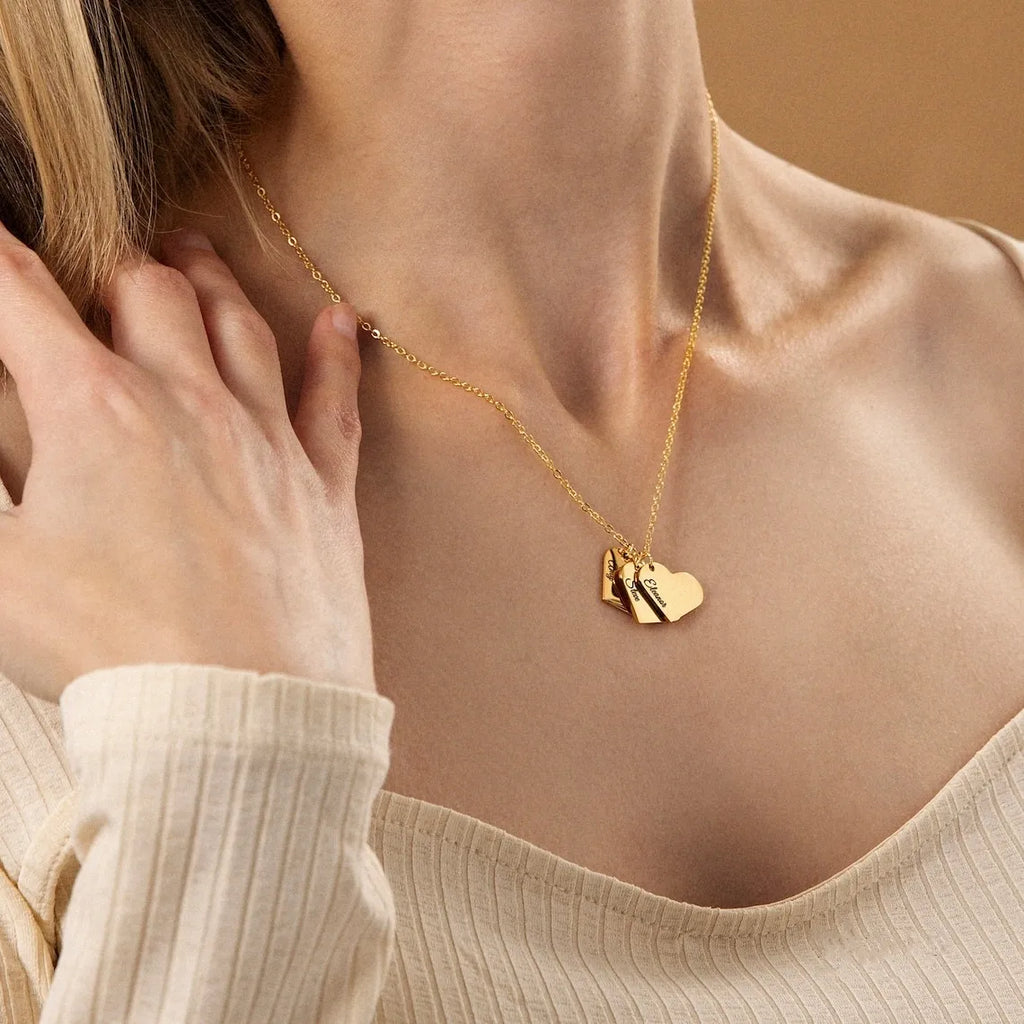 Collier personnalisé avec nom en forme de cœur pour femme, colliers de cou, bijoux de mode, cadeaux pour femmes, JOPresidence