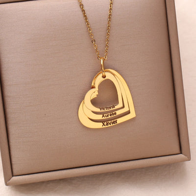 Collier Cœur Personnalisé avec Nom pour Femme