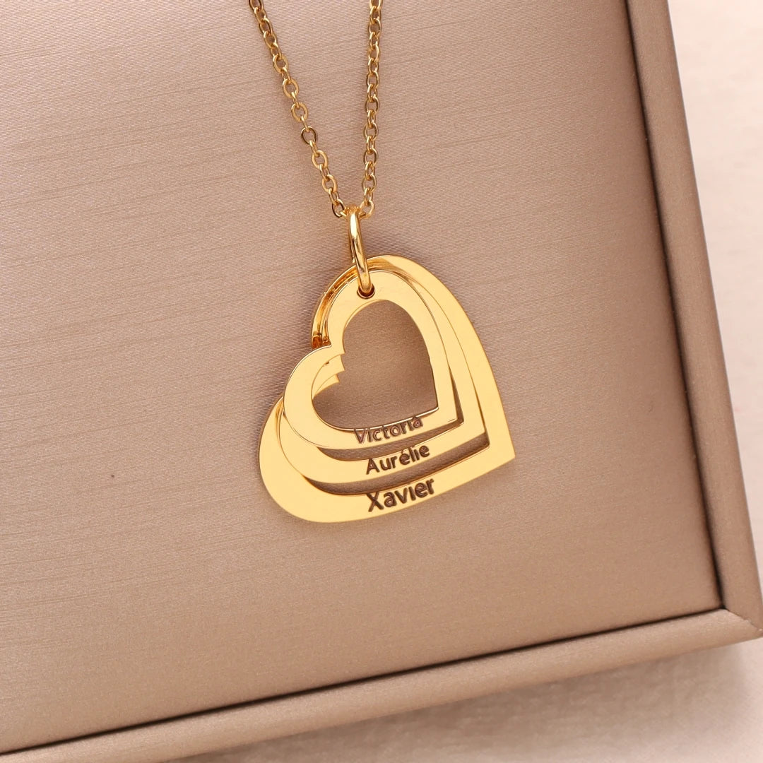 Collier Cœur Personnalisé avec Nom pour Femme