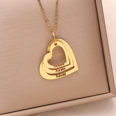 Collier Cœur Personnalisé avec Nom pour Femme