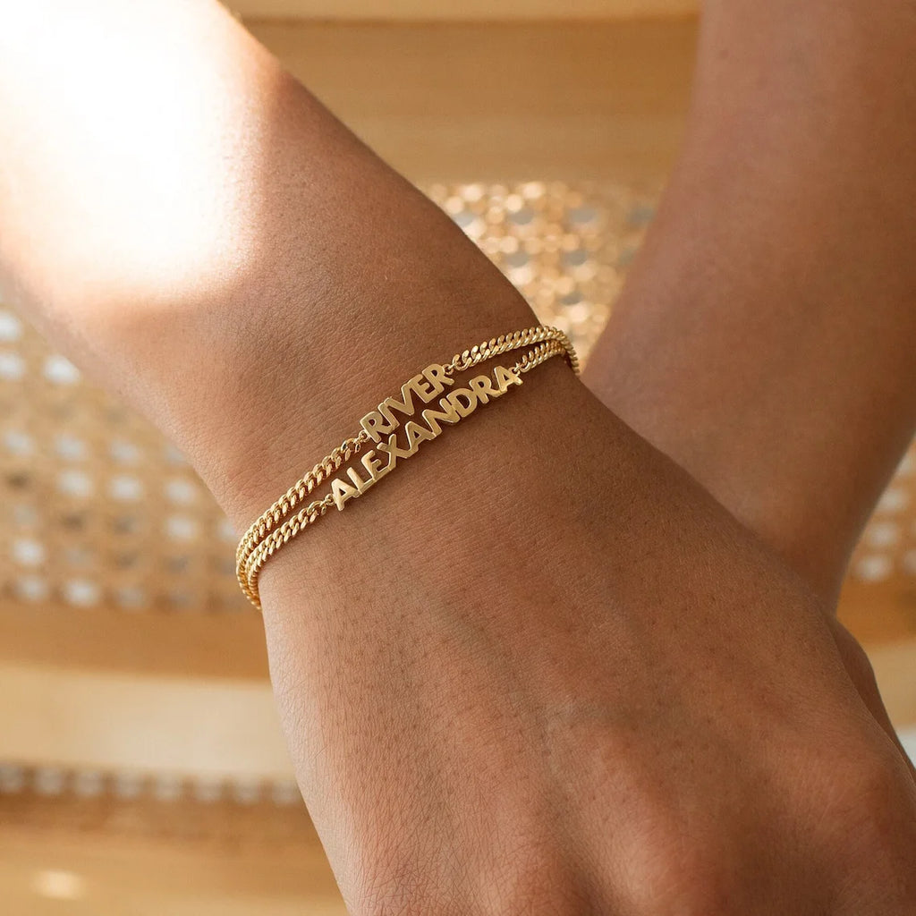 Collier chaîne gourmette avec nom personnalisé pour femmes, en acier inoxydable, bijoux avec nom personnalisé minimal, cadeau d'anniversaire pour elle