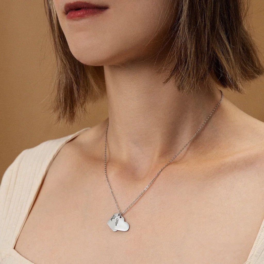 Collier personnalisé avec nom en forme de cœur pour femme, colliers de cou, bijoux de mode, cadeaux pour femmes, JOPresidence