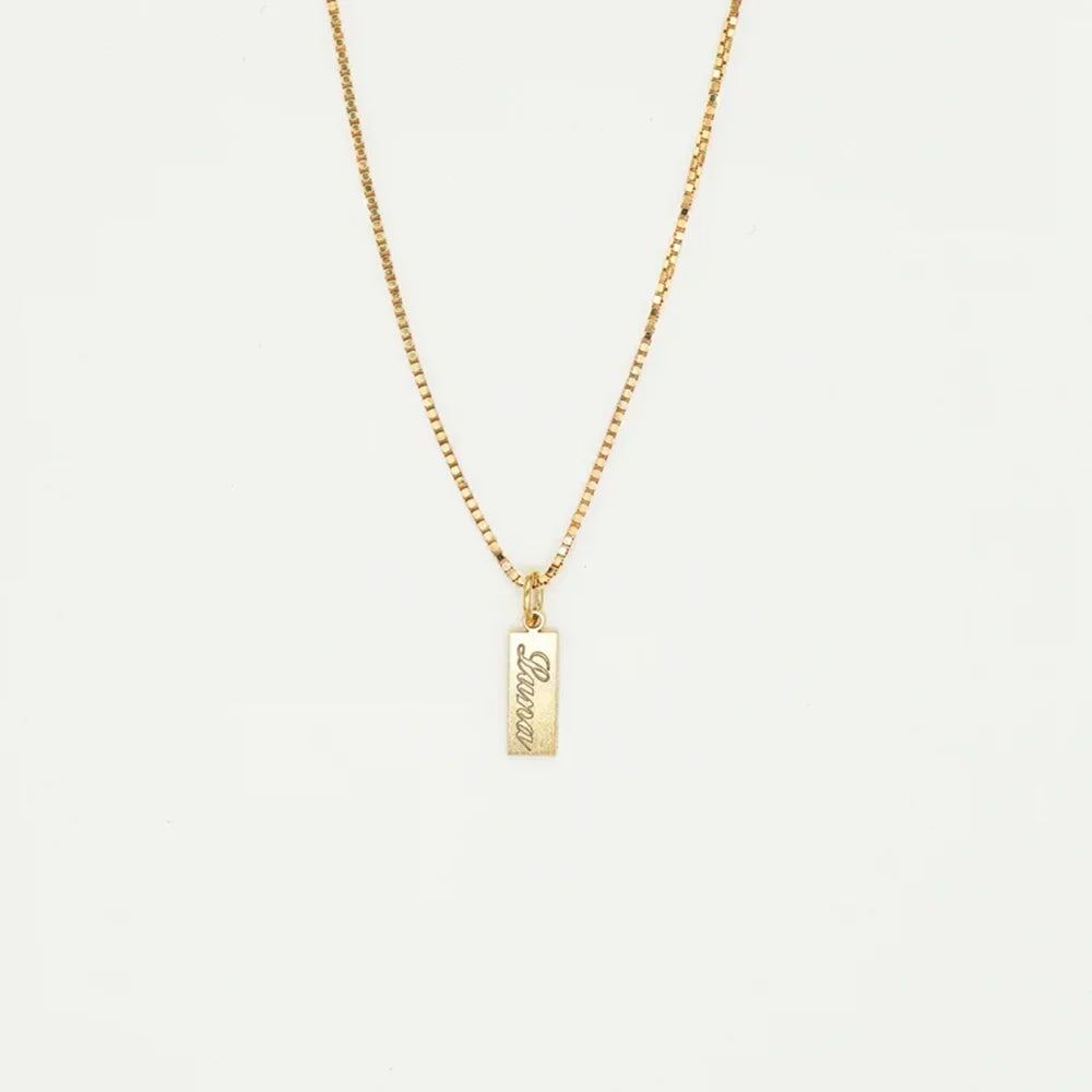 Collier avec étiquette nominative personnalisée, avec chaîne en boîte, en acier inoxydable, bijoux faits à la main pour femmes, cadeau d'anniversaire personnalisé pour sa maman